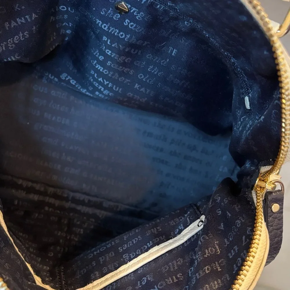 Kate Spade Bag Purse Handbag Leather Color Block Pebbled Domed Satchel Bag Tote